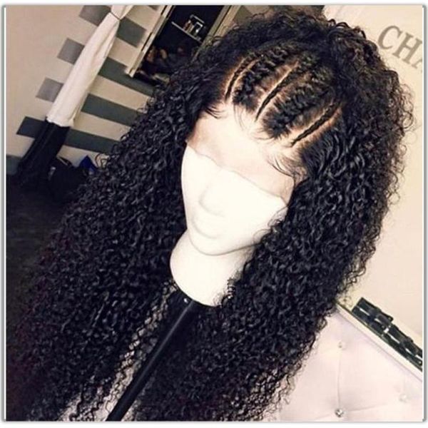 

mongolian kinky curly lace front human hair wigs 360 frontal 150 density virgin1, Black;brown