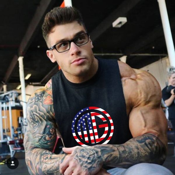 

muscleguys bodybuilding tank gyms fitness workout sleeveless shirt man casual sportswear stringer vest cotton size xxl 210421, White;black