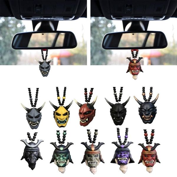 Decorazioni interne Specchietto retrovisore automatico Ornamenti pendenti Oni per la decorazione dell'auto Regali di compleanno per ragazzi Samurai di Halloween