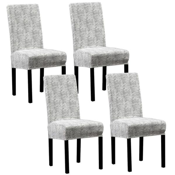 

chair covers 4pcs elastic case stretchy seat protective full cover removable for el party office (grey)