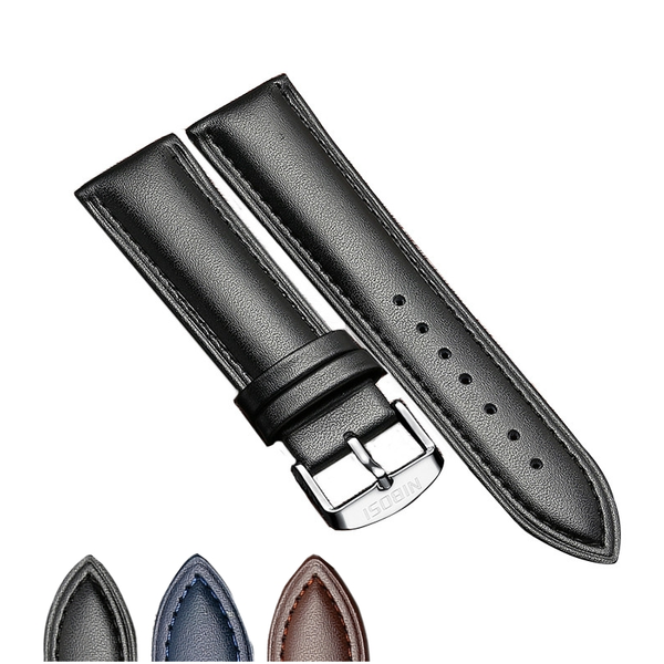 

watch bands nibosi bracelet belt black watchband genuine leather band 20mm 22mm accessories wristband pulseira relogio, Black;brown