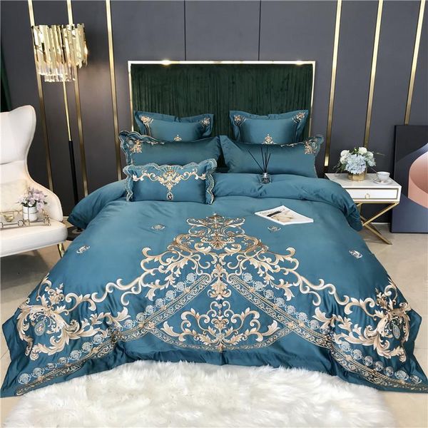 

4pcs embroidery duvet cover bed sheet pillowcase bedding set luxury chinese style romantic girls comforters sets
