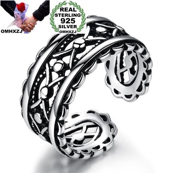 

cluster rings omhxzj wholesale rg83 european fashion fine woman girl party birthday wedding gift vintage chain open s925 sterling silver rin, Golden;silver