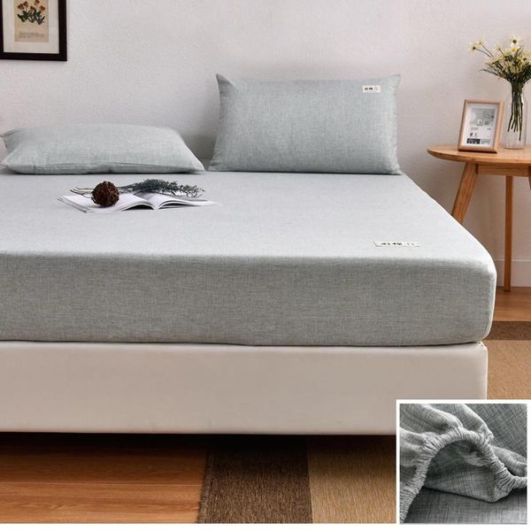 

sheets & sets wostar 100% cotton elastic band fitted sheet mattress cover protector soft cozy bed linen luxury double king size