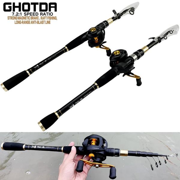 

casting fishing rods carbon fiber rod and 17+1bb reel for outdoor travel combo