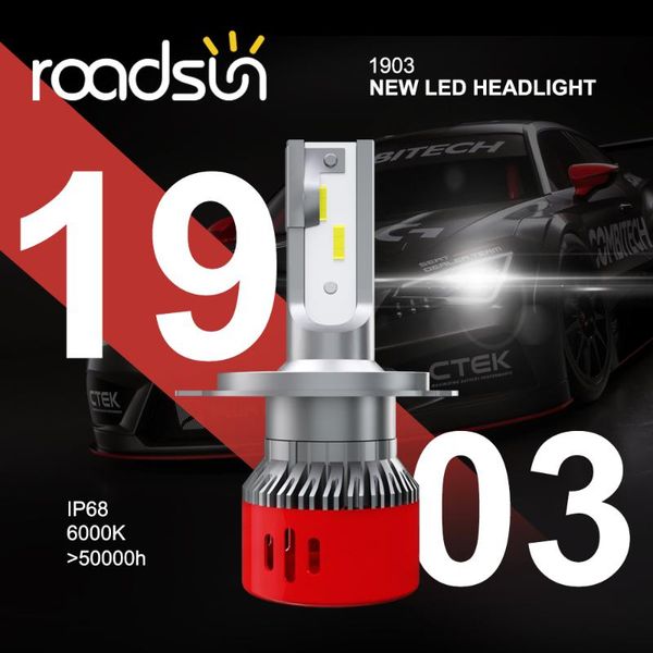 

car headlights led headlight 60w 12000lm 6000k h7 h4 h1 h11 9006 9005 auto headlamp fog light bulb12v 2 pcs roadsun 1903