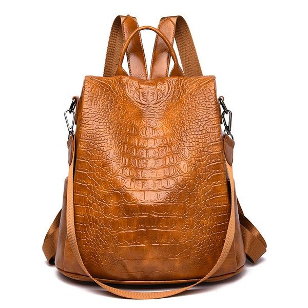 

backpack female casual for women pu leather backp pack shoulder cross bags travel school
