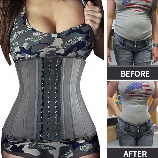 

25 steel bone waist trainer shapewear fajas latex women slimming corset body shaper lose weight tummy control girdles
