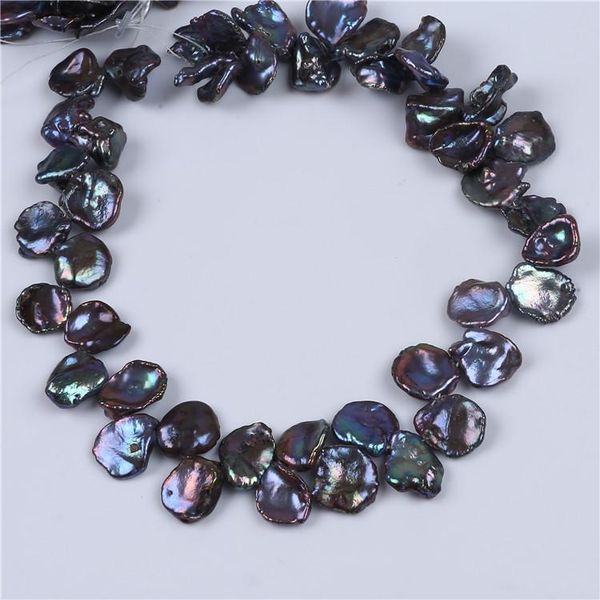 

other grade 13-14mm black color irregular shape keshi pearl strand