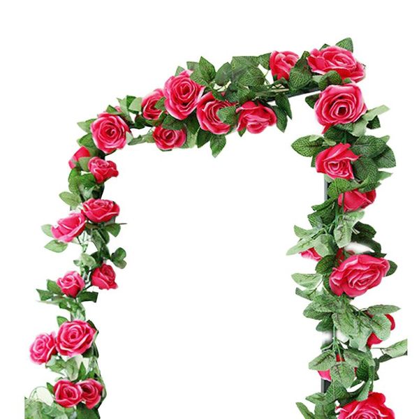 

decorative flowers & wreaths hanging garland rose flower for wedding floral wall home fake arch party art holiday plants artificial vine dec