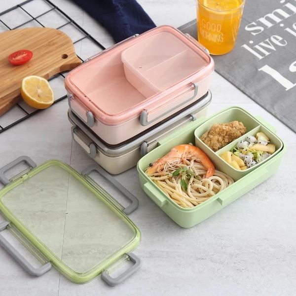

dinnerware sets microwave lunch box independent lattice for kids bento portable leak-proof container