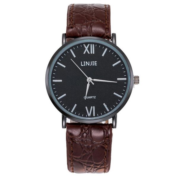 

wristwatches fashion slub leather casual watch for men and women quartz wrist watches couple luxury clock statement daily, Slivery;brown