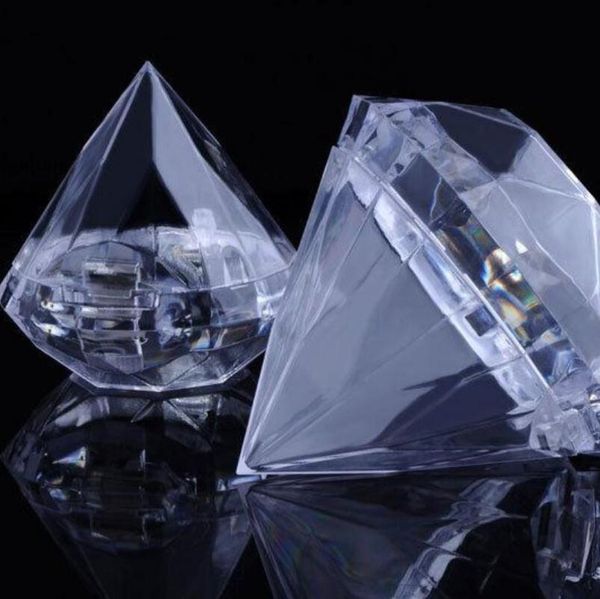 

gift wrap 7x7cm clear plastic lovely diamond shape candy box boxes wedding party favor holders banquet lx4453