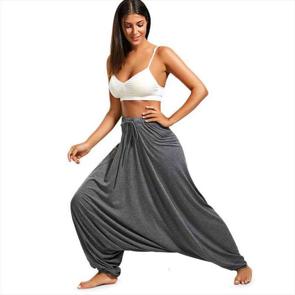 

women trouser drop bottom harem pants with drawstring casual loose plus size full length pants hippie balloon s-2xl, Black;white