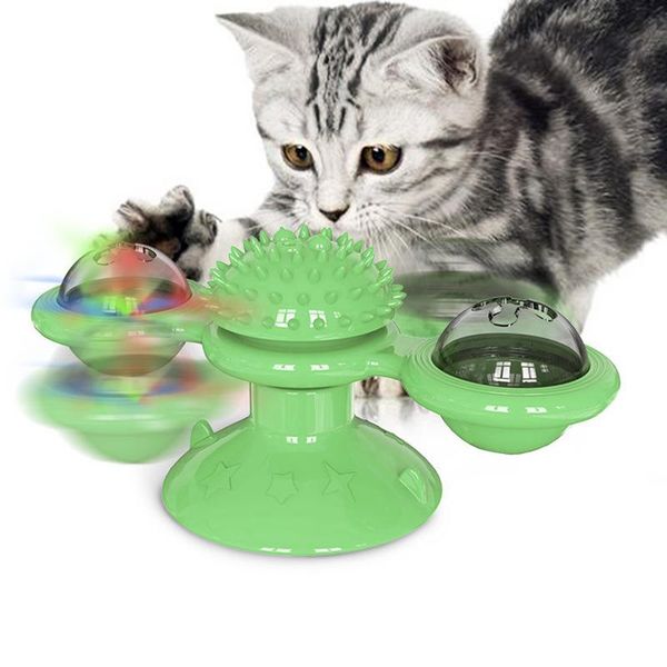 

cat toys funny turntable windmill teasing pet toy scratching tickle cats hair brush interactive puzzle smart play game