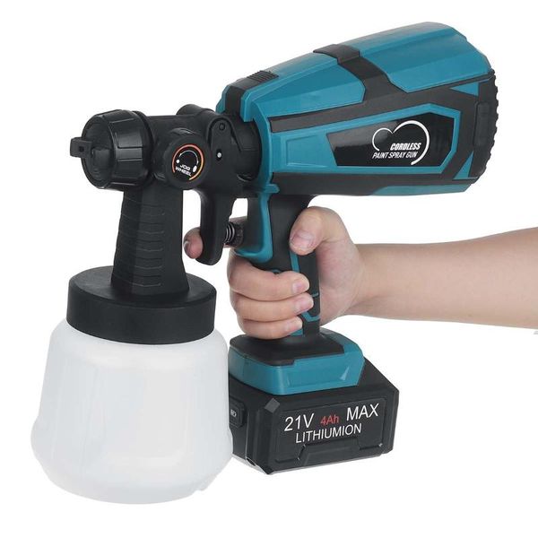 

professional spray guns 21v 850w cordless gun high power home electric paint sprayer 1.8/2.5mm nozzle 1000ml easy spraying tools