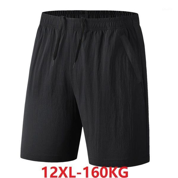 

men's shorts summer men ice silk sports simple loose elasticity plus size 8xl 9xl 10xl 11xl 12xl casual oversize home thin 60, White;black