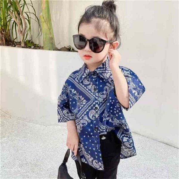 

summer arrival girls fashion vintage blouses kids korean design 210528, White;black