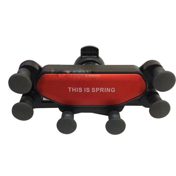 

hooks & rails non-slip automatic grip car phone holder stand vent gravity bracket silver red black tpu abs