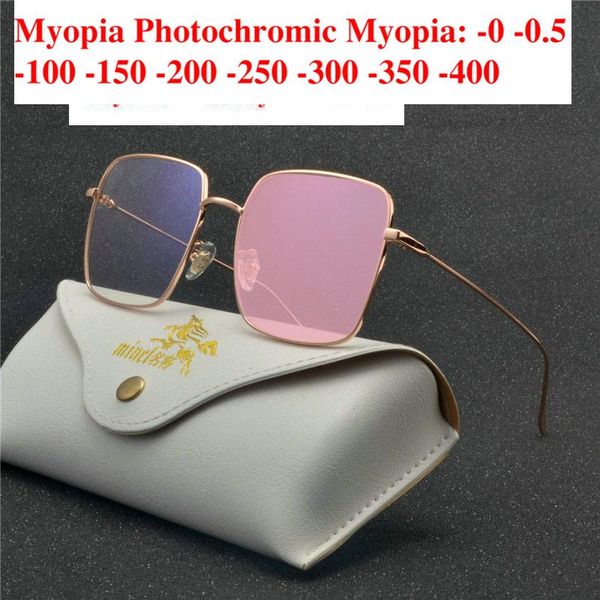 

fashion sunglasses frames transition pochromic women myopia glasses chameleon uv eyeglasses men's frame custom prescription minus nx, Black