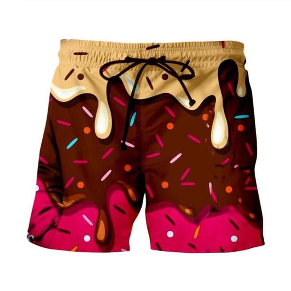 

cute donut casual shorts funny cool watermelon summer classic beach fitness short jogger mesh breathable trousers men's, White;black