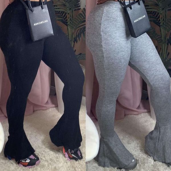 

v2030 new women's solid slim trumpet pants nightwear, Black;white