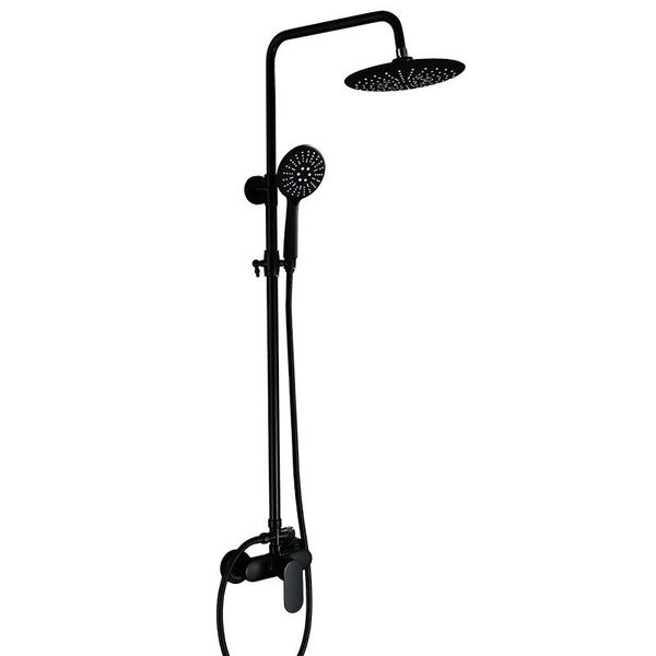 

brass black bath shower mixer faucet set rainfall head in wall rain with handshower spout bathroom sets