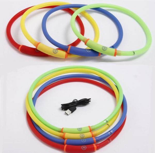 

dog collars & leashes wholesale circular tube waterproof flash pet usb collar