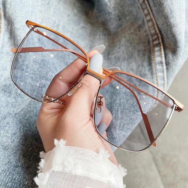 

sunglasses 2021 for women vintage alloy oversized square sun glasses female orange green gradient eyewear pink, White;black