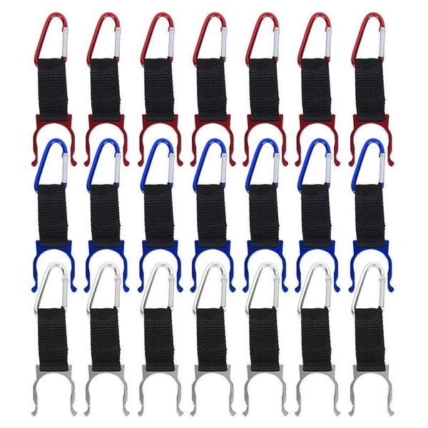 

water bottle carabiner clip hook kettle hike strap clipped to walking cage