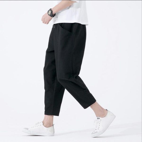 

men's pants m-5xl 2021 summer casual men plus fertilizer 4xl 5xl large size loose harem korean tide hairstylist, Black