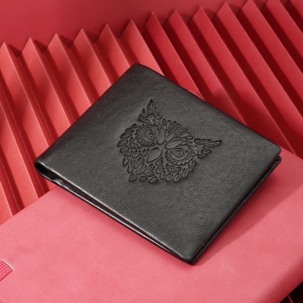 

c.deny leather owl version] artwork wallet hand-painted men italian leather box [gift men vgsfv lianquan004, Red;black