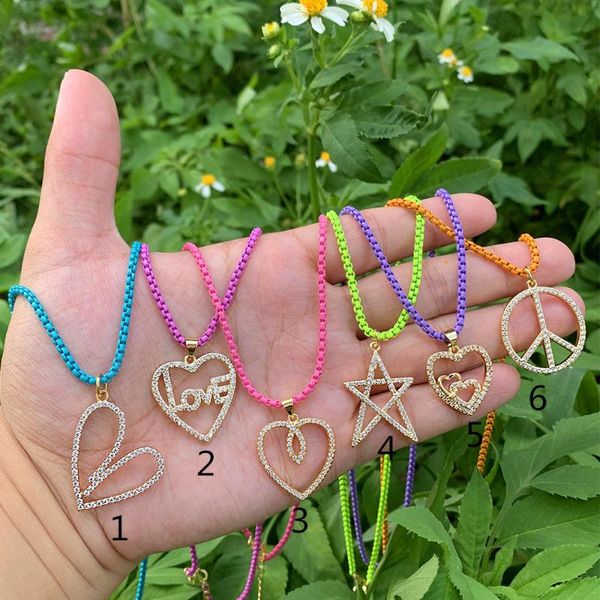 

pendant necklaces selling luxury 18k yellow gold plated hollow star necklace shinny loving heart jewelry, Silver