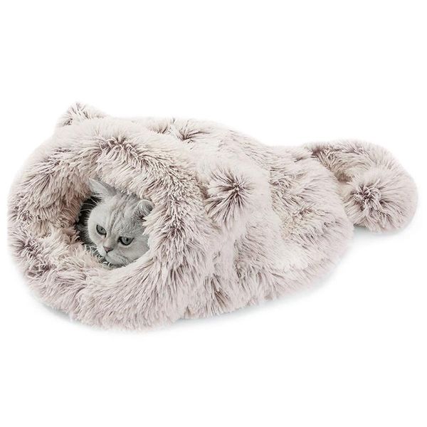 

cat beds & furniture 2021 plush nest solid color foldable creative autumn winter warm 40*40*65cm sweet simple thicken household pet supplies