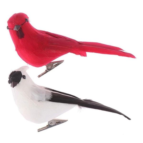 

garden decorations 1pc feather simulation bird decoration white red crafts foam fake lawn ornaments