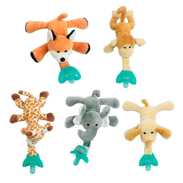

pacifiers# born baby food pacifier clips soother holder nipple feeder silicone with removable hanging animal plush toys
