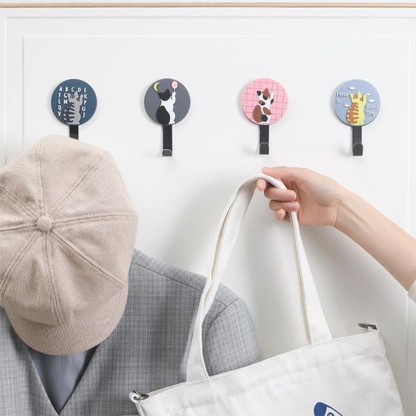 

hooks & rails cute creative cat wall mount keys hook multi function refrigerator sticker decor hanging