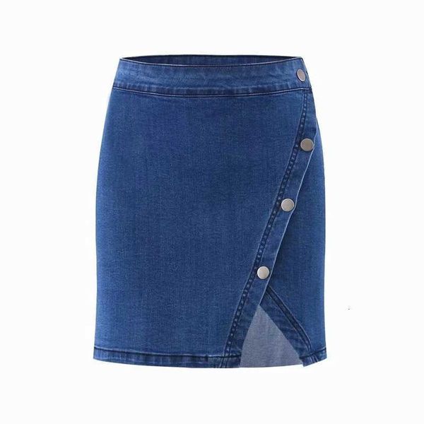

skirts and american style women's summer irregular denim high waist oblique placket buttock jeans skirt ghwp, Black