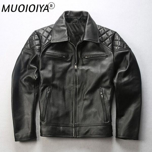 

men's leather & faux angel 2021 men black david genuine motorcycle jacket fashion splice soft cowhide riding biker jackets winter coats