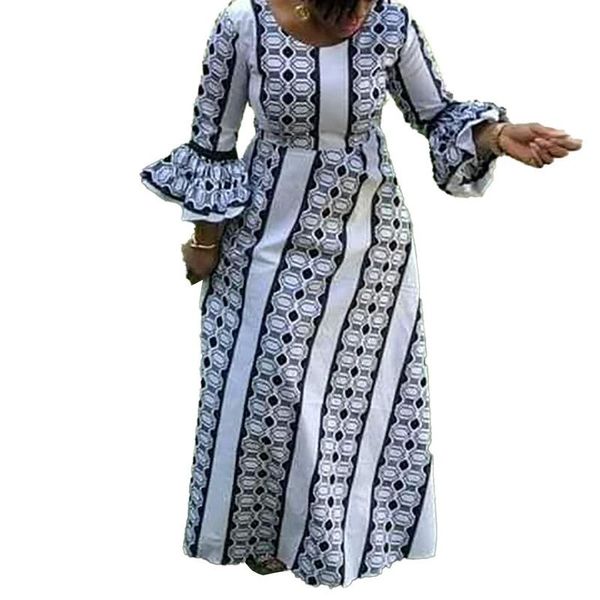

african long dresses for women africa clothing design bazin flare sleeve pleated dashiki maxi dress ethnic, Red