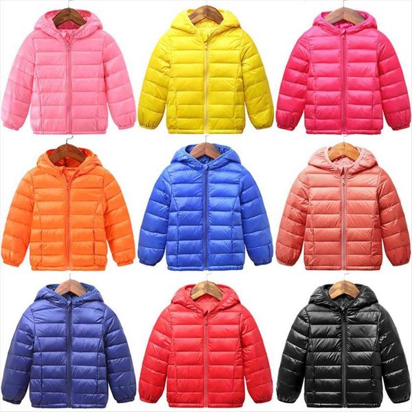

children autumn winter down jackets for girls candy color warm hooded coats boys outerwear kids waterproof clothes, Blue;gray