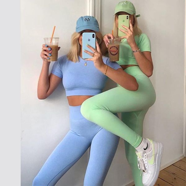 

seamless yoga set women high waist pants gym clothing sportswear sport shorts sports bra crop workout suit outfit