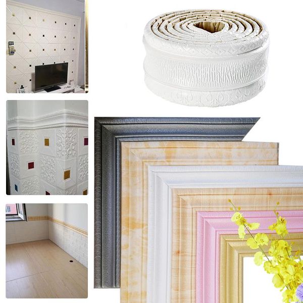 

wall stickers 3d self-adhesive sticker waterproof corner line edge strip waist tile wallpaper border for home