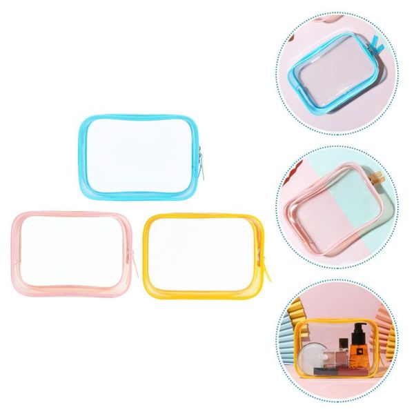 

storage bags 3pcs transparent toiletry bag cosmetic pouch organizer for travel