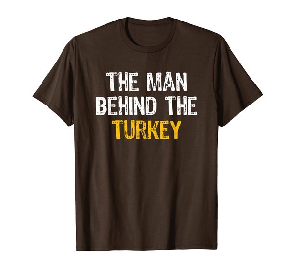 

the man behind the turkey thanksgiving pregnancy expecting t-shirt, White;black