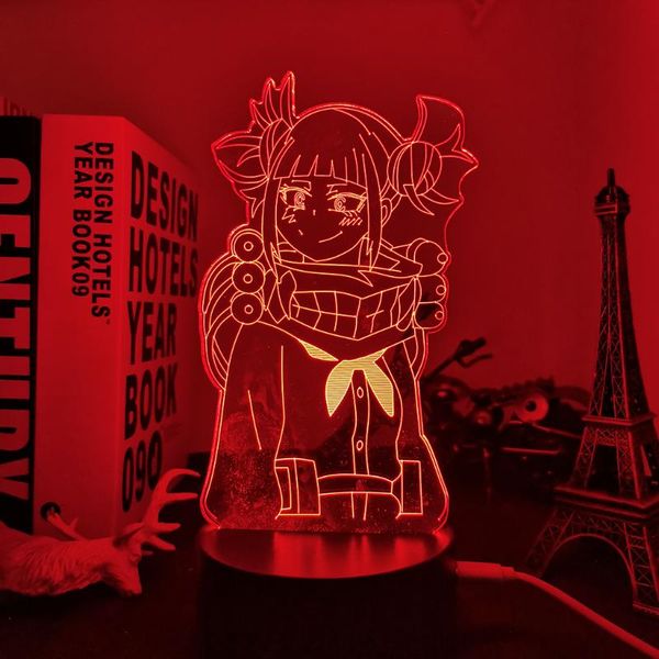 

night lights my hero academia himiko toga led light for bedroom decor gift nightlight anime 3d lamp