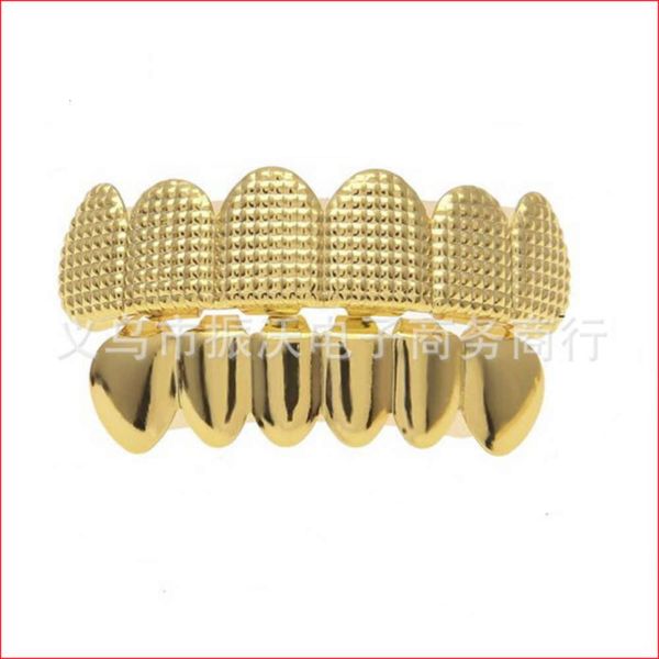 

big grillz square ridge gold plated hip hop teeth decorative braces, Silver