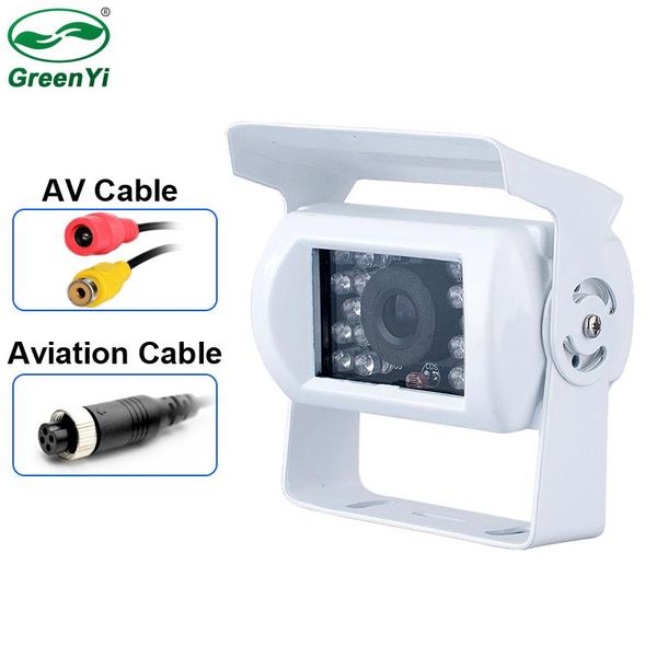 

car rear view cameras& parking sensors greenyi white camera ir night vision waterproof with 10m 15m 20m rca video cable for bus truck