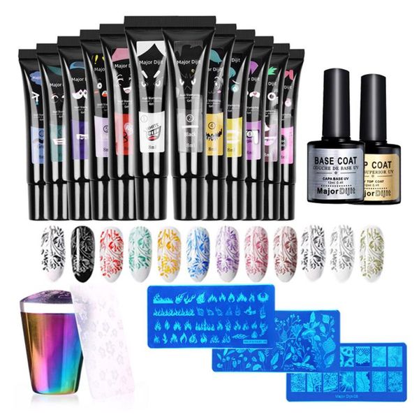 

nail art kits stamping gel stamper transfer printing template manicure set