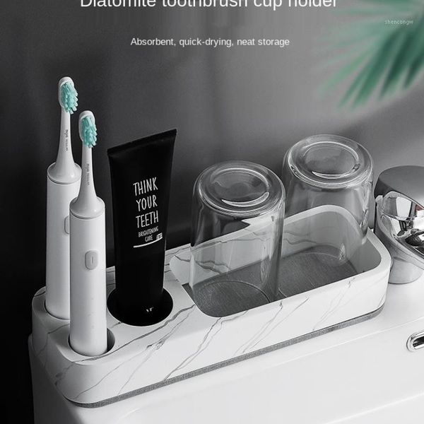 

storage bottles & jars electric toothbrush rack set cup holder gargle diatom ooze toiletries mat